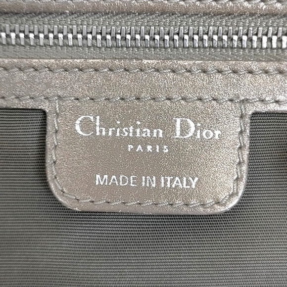 Authentic Christian Dior Tote Bag Purse Gray Coated Canvas W/ DIOR Charm - Picture 9 of 10